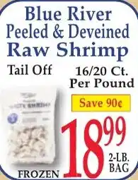 DeMoulas Market Basket Blue River peeled & deveined raw shrimp offer
