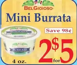 DeMoulas Market Basket BelGioioso mini burrata offer