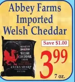 DeMoulas Market Basket Abbey Farms Imported Welsh Cheddar offer