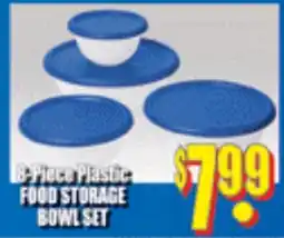 Reams 8-piece plastic food storage bowl set offer
