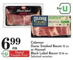 Food Pavilion Coleman Duroc Smoked Bacon or Hormel Black Label Bacon offer