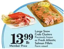 Food Pavilion Large Snow Crab Clusters or Fresh Atlantic Salmon Fillets offer