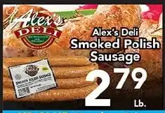 Eurofresh Market Alex's Deli Smoked Polish Sausage offer