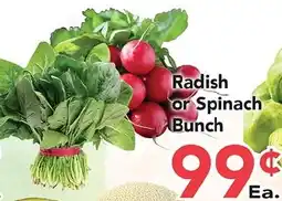 Eurofresh Market Radish or Spinach Bunch offer