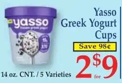 DeMoulas Market Basket Yasso Greek Yogurt Cups offer