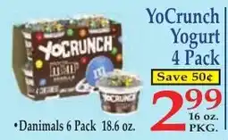 DeMoulas Market Basket Yocrunch Yogurt 4 Pack offer