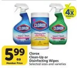 Food Pavilion Clorox Clean-Up or Disinfecting Wipes offer