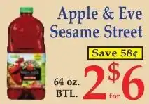 DeMoulas Market Basket Apple & Eve Sesame Street offer