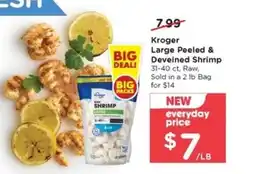 Pay Less Kroger large peeled & deveined shrimp offer