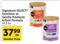 Food Pavilion Signature Select sensitive or gentle premium infant formula offer