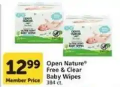Food Pavilion Open Nature Free & Clear Baby Wipes offer
