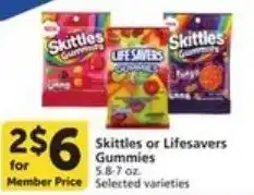 Food Pavilion Skittles or Lifesavers Gummies offer