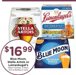Pay Less Blue Moon, Stella Artois or Leinenkugel's offer