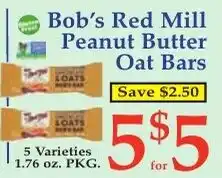 DeMoulas Market Basket Bob's Red Mill Peanut Butter Oat Bars offer