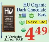 DeMoulas Market Basket Hu organic dark chocolate bars offer