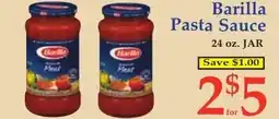 DeMoulas Market Basket Barilla pasta sauce offer