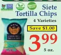 DeMoulas Market Basket Siete tortilla chips offer