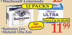 DeMoulas Market Basket Budweiser Zero and Michelob Ultra Zero offer