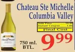 DeMoulas Market Basket Chateau Ste Michelle Columbia Valley offer