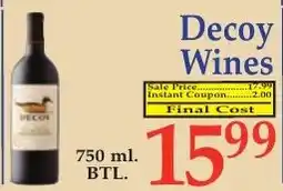 DeMoulas Market Basket Decoy Wines offer