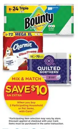Pay Less Mix & Match Bounty, Charmin, or Quilted Northern offer