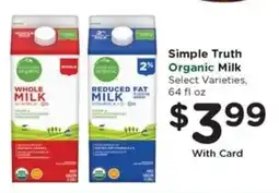 Pay Less Simple Truth Organic Milk offer
