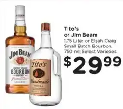 Pay Less Tito's or Jim Beam offer