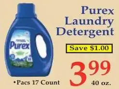 DeMoulas Market Basket Purex laundry detergent offer