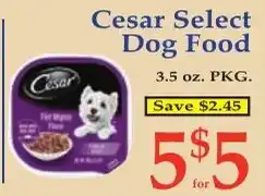 DeMoulas Market Basket Cesar Select Dog Food offer