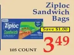 DeMoulas Market Basket Ziploc sandwich bags offer