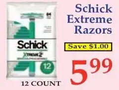 DeMoulas Market Basket Schick Extreme Razors offer