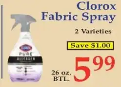DeMoulas Market Basket Clorox fabric spray offer