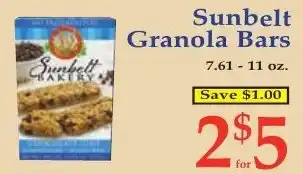 DeMoulas Market Basket Sunbelt Granola Bars offer