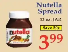 DeMoulas Market Basket Nutella Spread offer