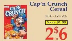 DeMoulas Market Basket Cap'n Crunch Cereal offer