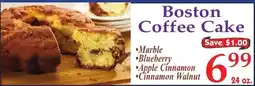 DeMoulas Market Basket Boston Coffee Cake offer