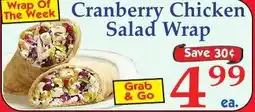 DeMoulas Market Basket Cranberry Chicken Salad Wrap offer