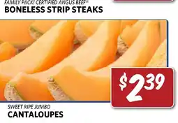 Breaux Mart Sweet ripe jumbo cantaloupes offer