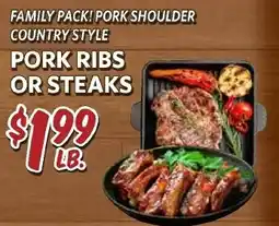 Breaux Mart Family pack! pork shoulder country style pork ribs or steaks offer
