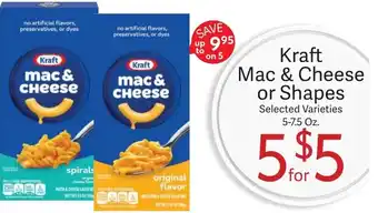 Kraft Mac & Cheese or Shapes