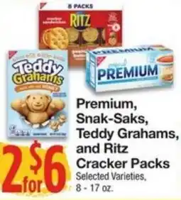 Amigos United Premium, Snak-Saks, Teddy Grahams, and Ritz Cracker Packs offer