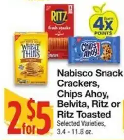 Amigos United Nabisco Snack Crackers, Chips Ahoy, Belvita, Ritz or Ritz Toasted offer