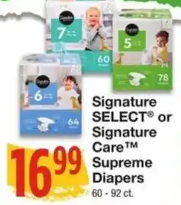 Amigos United Signature Select or Signature Care Supreme Diapers offer
