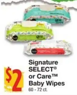 Amigos United Signature Select or Care Baby Wipes offer