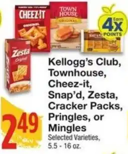Amigos United Kellogg's Club, Townhouse, Cheez-it, Snap-d, Zesta, Cracker Packs, Pringles, or Mingles offer