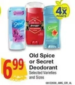 Amigos United Old Spice or Secret Deodorant offer