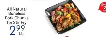 All Natural Boneless Pork Chunks for Stir Fry