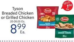 Riesbeck Tyson breaded chicken or grilled chicken offer