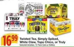Amigos United Twisted Tea, Simply Spiked, White Claw, Topo Chico, or Truly offer