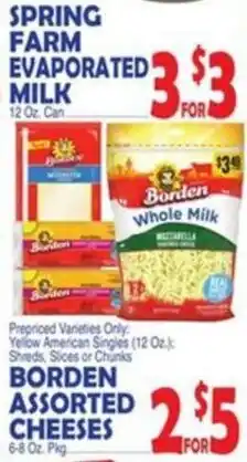 Bravo Supermarkets Borden assorted cheeses offer